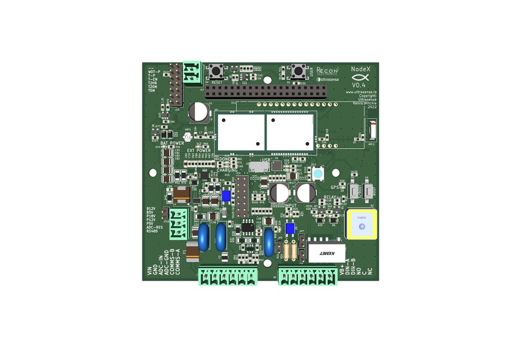 The NodeX circuit board, designed and built by Recon Electronics